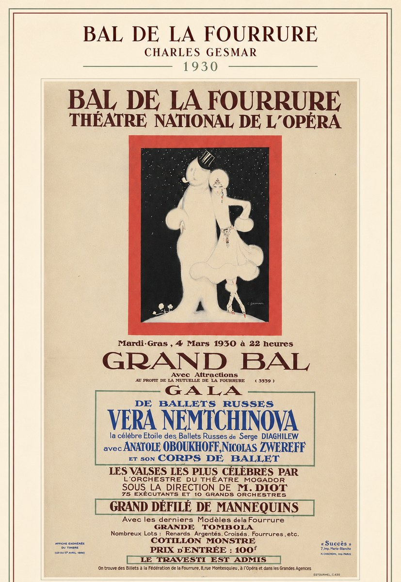 Charles Gesmar Bal De La Fourrure Théâtre National De L'opéra No5 - Poster