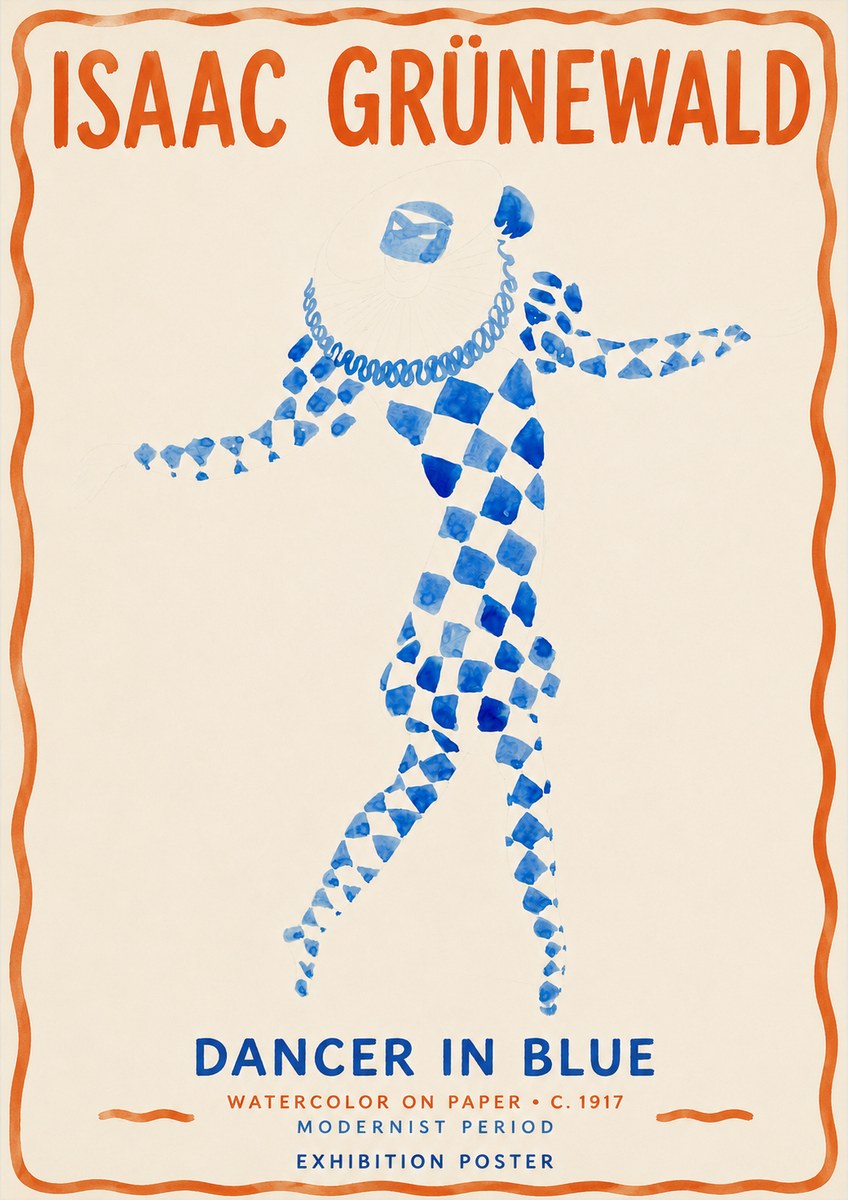 Isaac Grünewald Dancer in Blue No2 - Poster