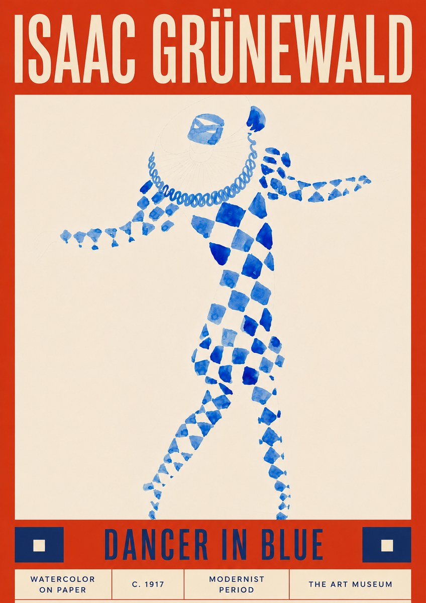 Isaac Grünewald Dancer in Blue No6 - Poster