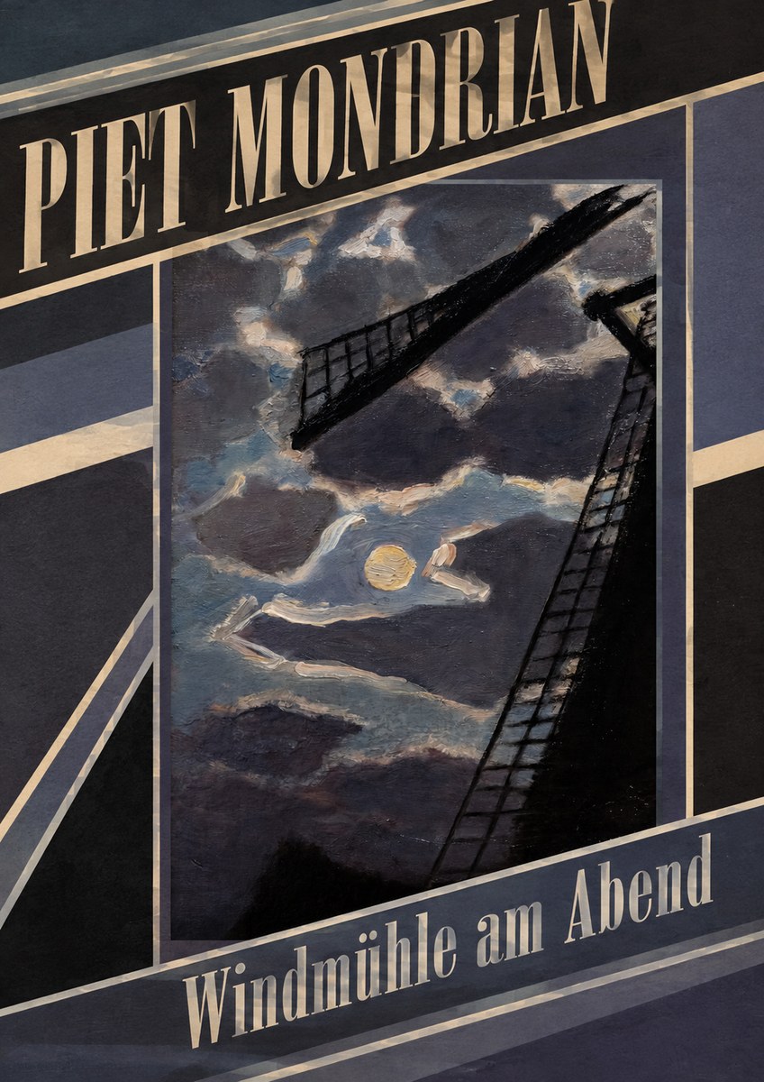 Piet Mondrian Windmühle Am Abend II No6 - Poster