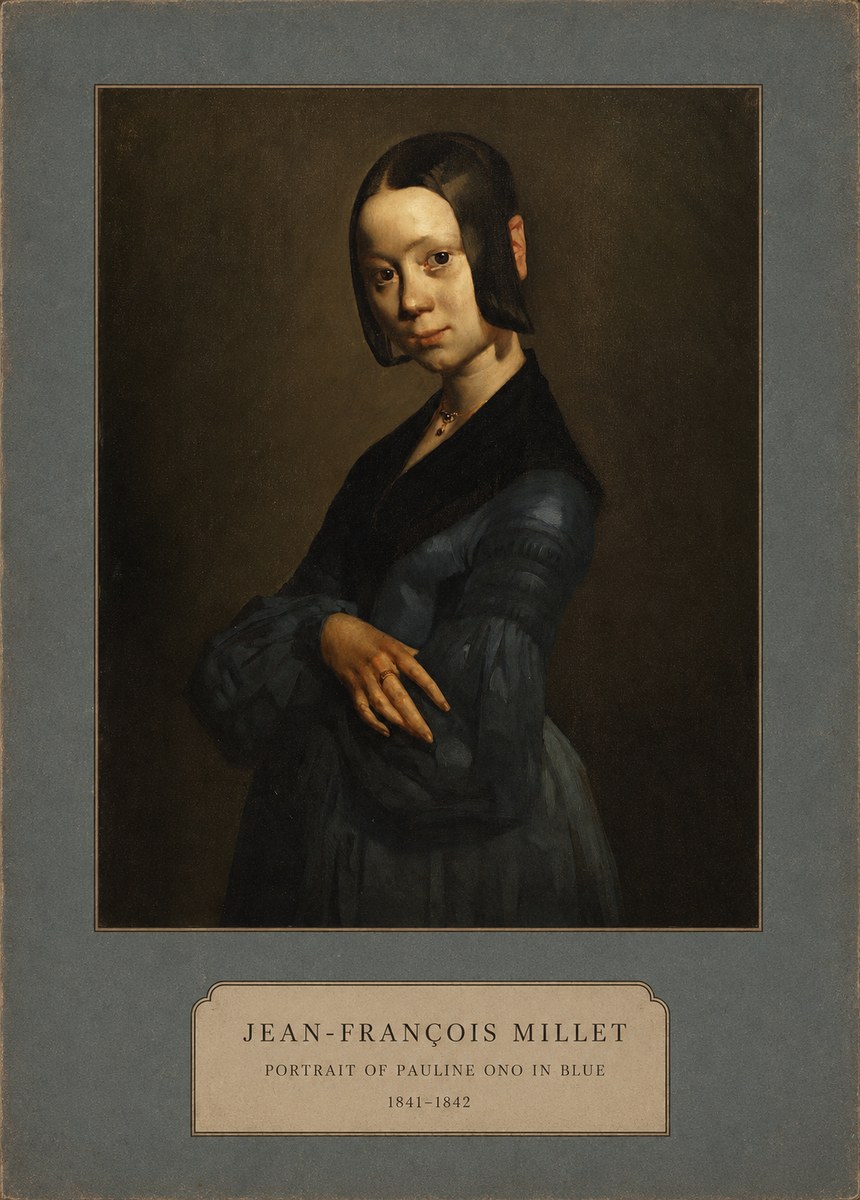 Jean-François Millet Portrait of Pauline Ono in Blue No2 - Poster