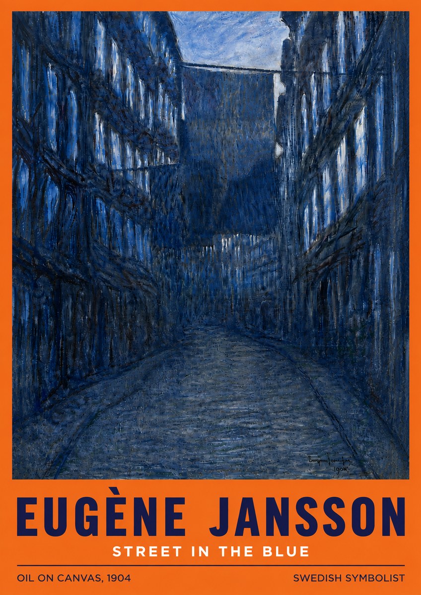 Eugène Jansson Street in the Blue No6 - Poster