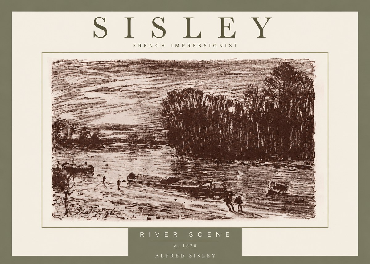 Sisley River Scene No6 - Poster