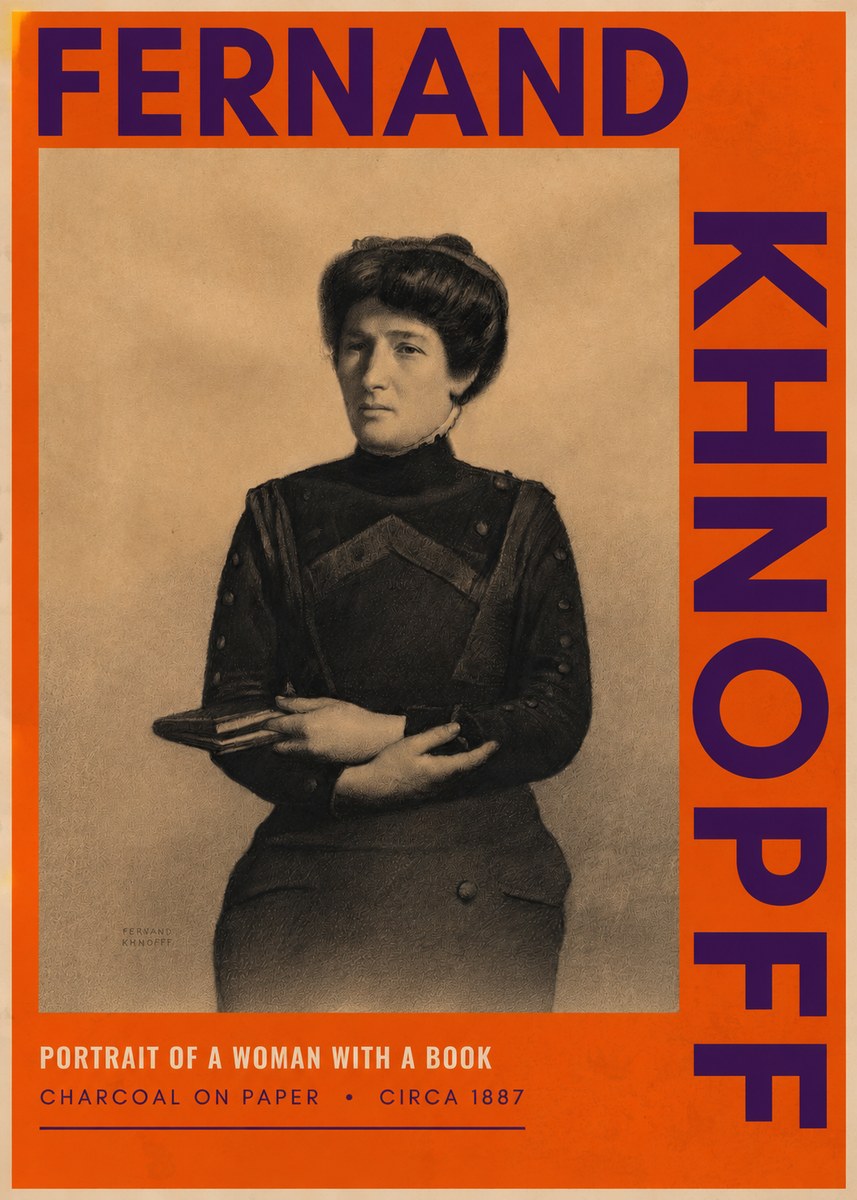 Fernand Khnopff Portrait of a Woman with a Book No2 - Poster