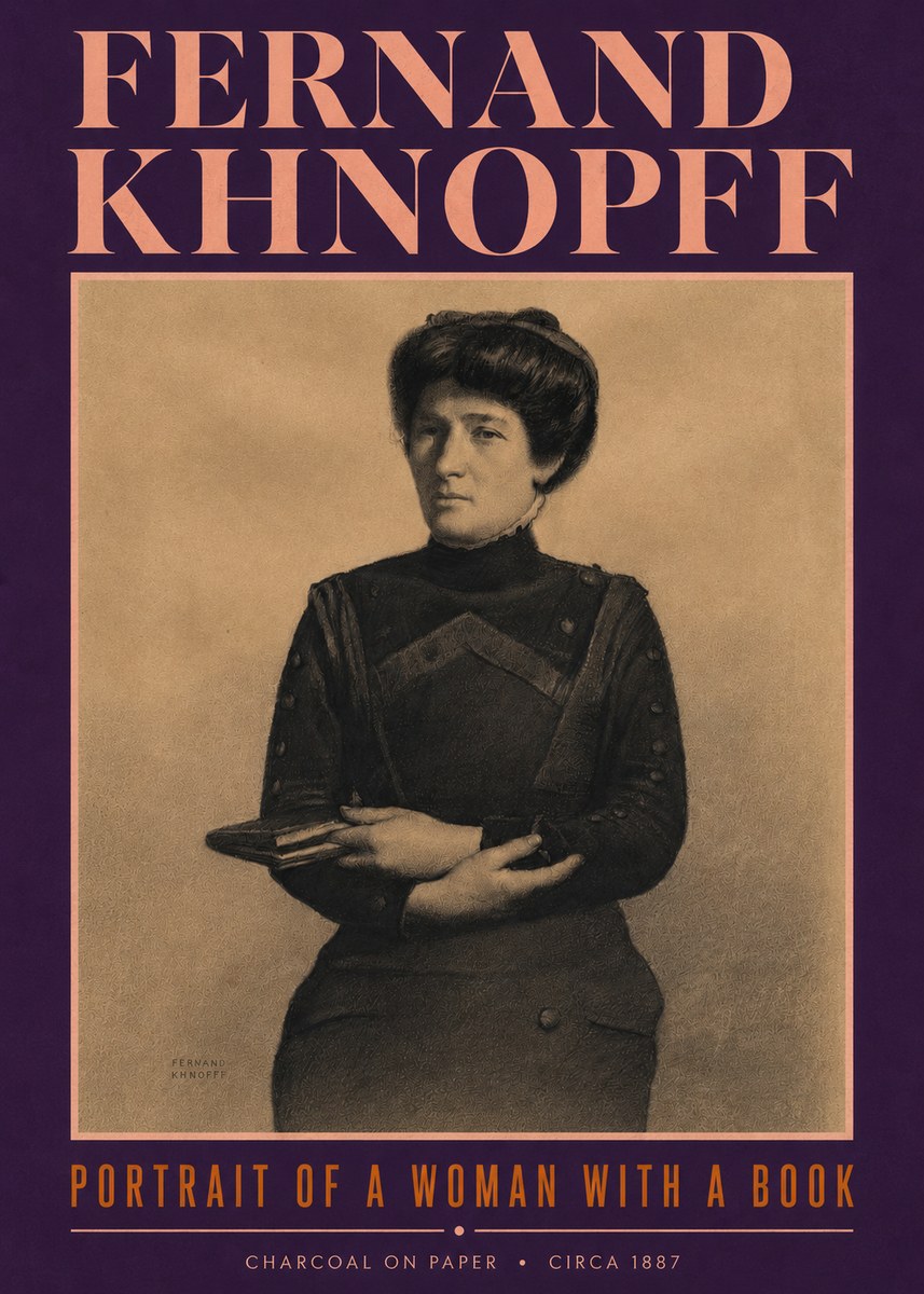 Fernand Khnopff Portrait of a Woman with a Book No4 - Poster