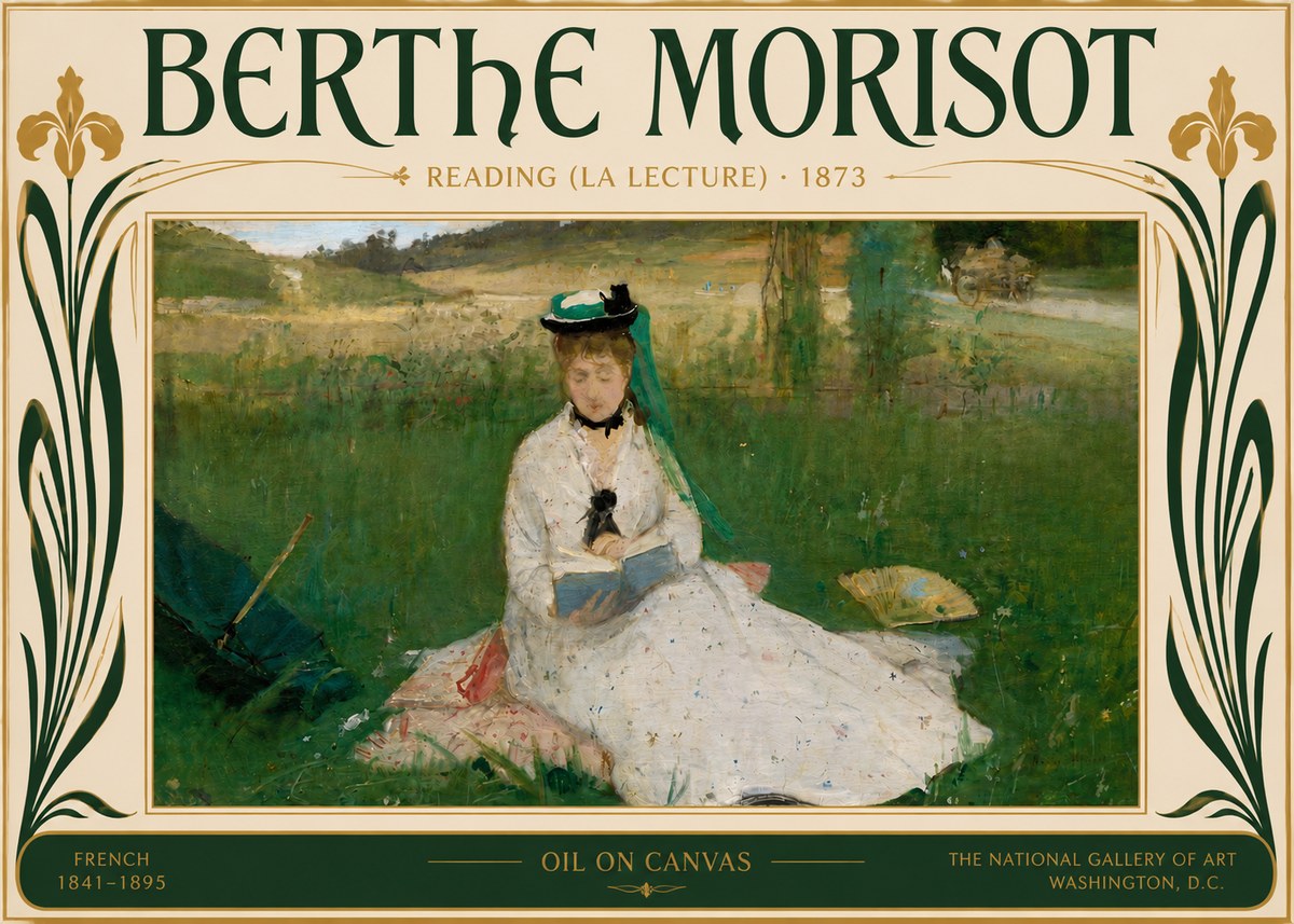 Berthe Morisot Reading (La Lecture) No5 - Poster