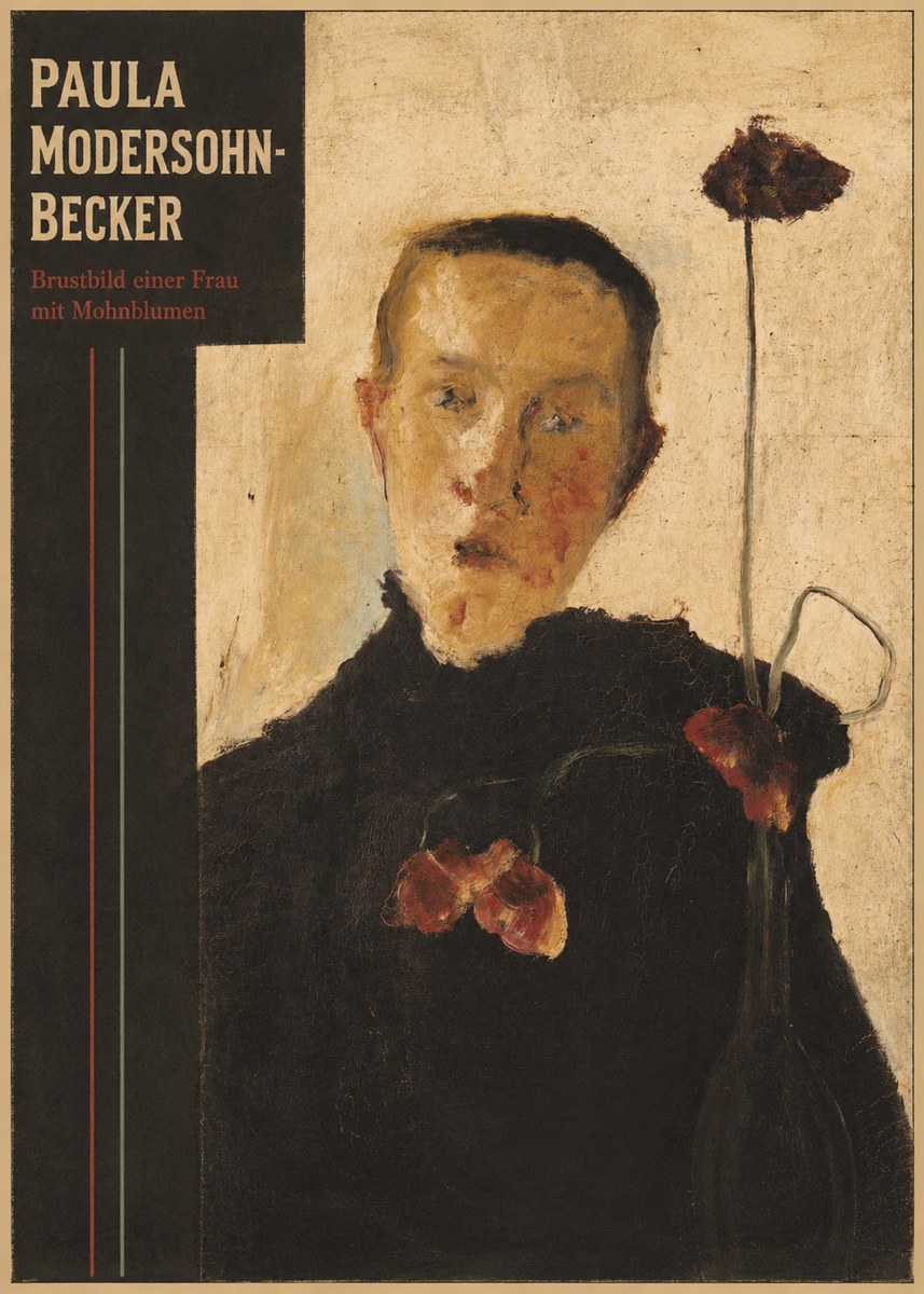 Paula Modersohn-Becker Brustbild Einer Frau Mit Mohnblumen No4 - Poster