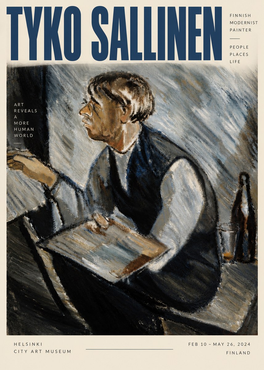Tyko Sallinen The Artist at Work No5 - Poster