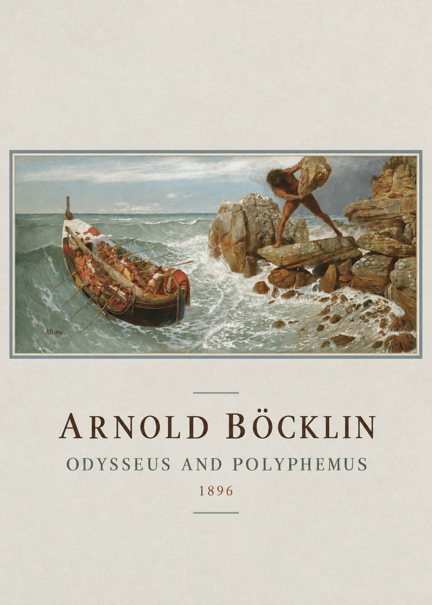 Arnold Böcklin Odysseus and Polyphemus No4 - Poster