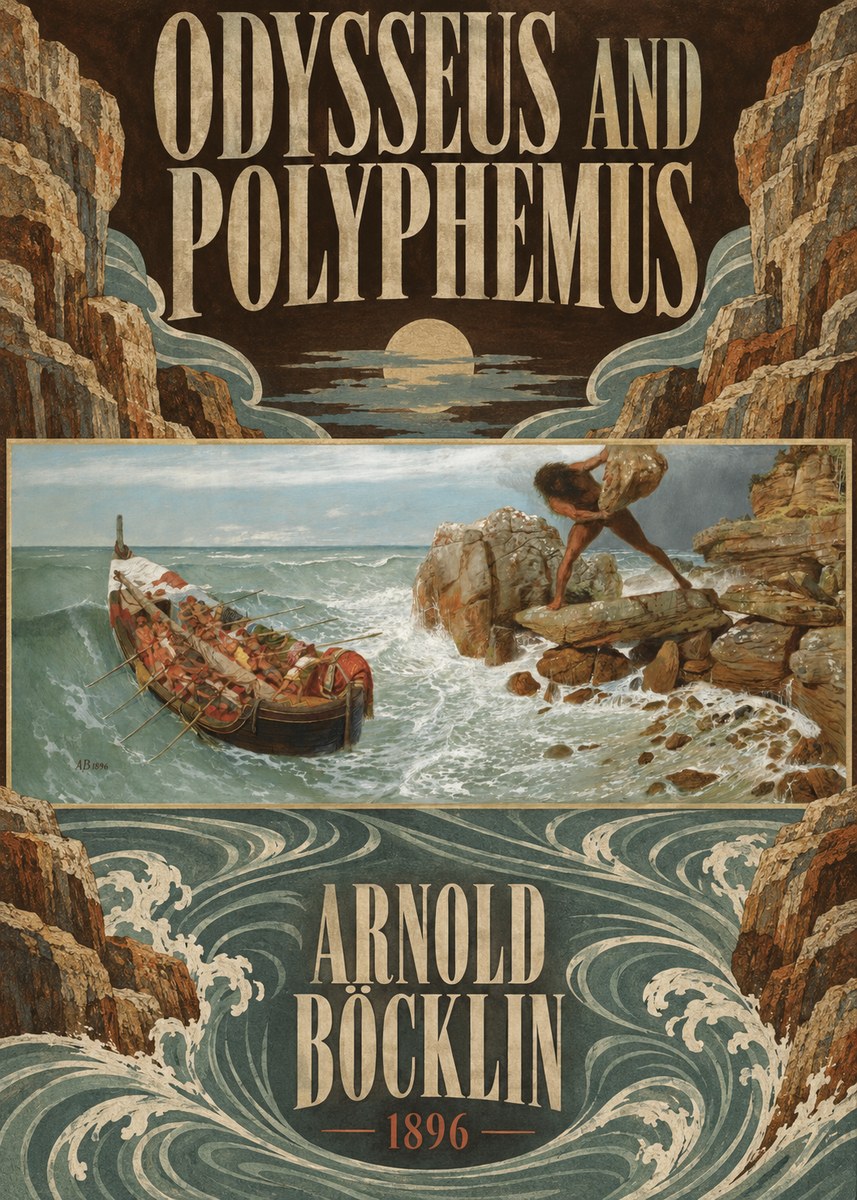 Arnold Böcklin Odysseus and Polyphemus No6 - Poster