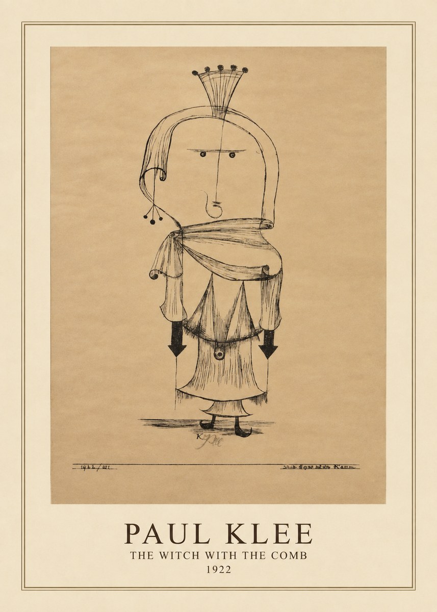 Paul Klee The Witch with the Comb No4 - Poster