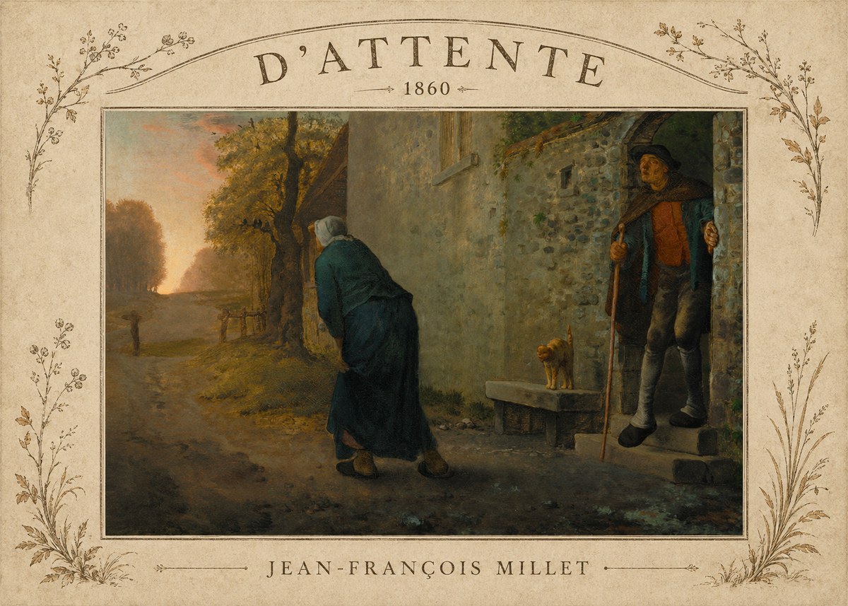 Jean-François Millet D'attente No3 - Poster