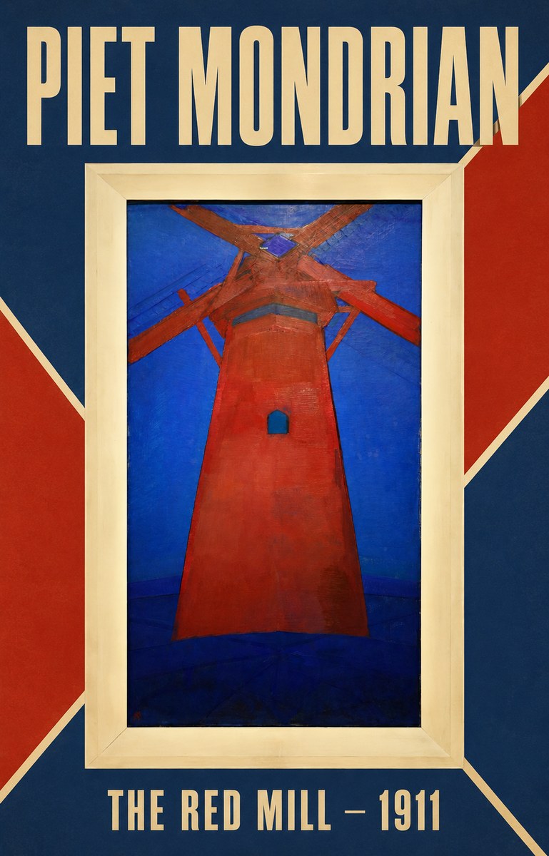 Piet Mondrian The Red Mill No3 - Poster
