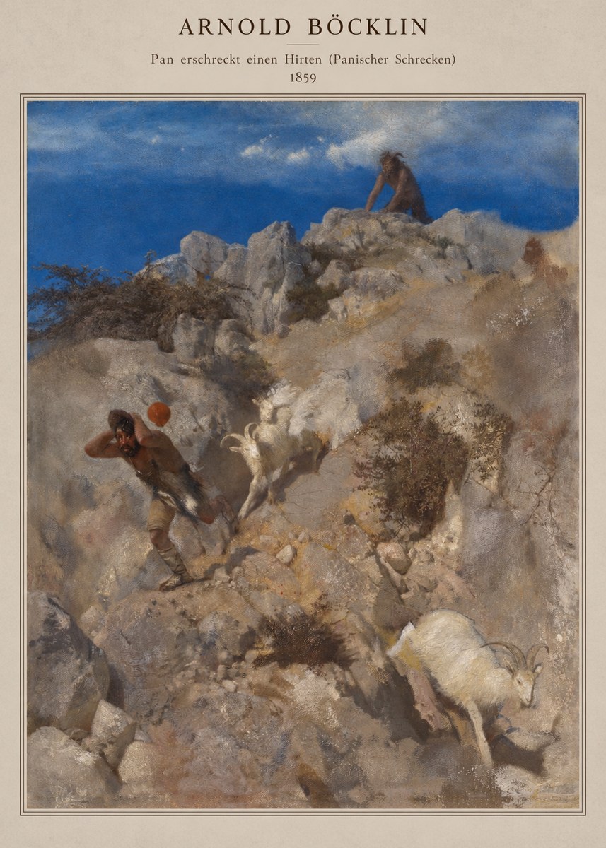 Arnold Böcklin Pan Erschreckt Einen Hirten (Panischer Schrecken) No4 - Poster