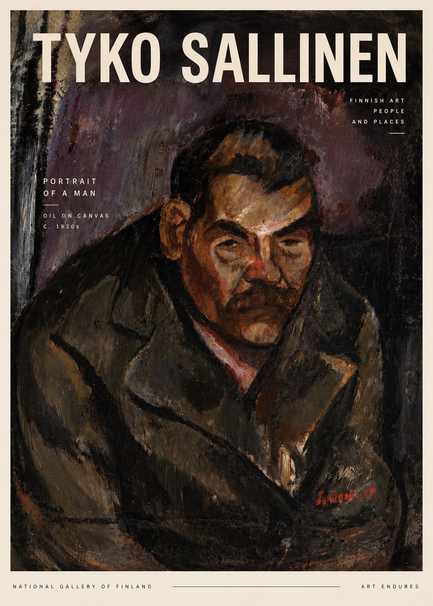 Tyko Sallinen Portrait of a Man V No5 - Poster