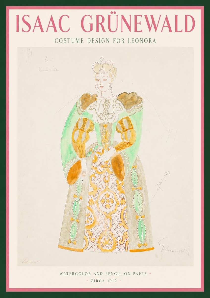 Isaac Grünewald Costume Design for Leonora No3 - Poster
