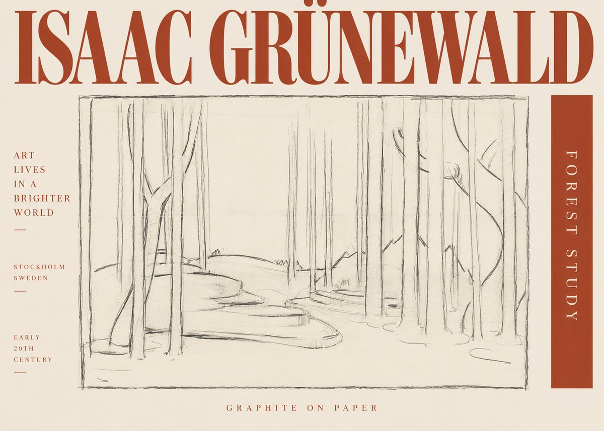Isaac Grünewald Forest Path No3 - Poster