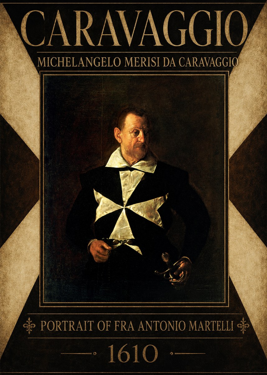 Michelangelo Merisi da Caravaggio Portrait of Fra Antonio Martelli No6 - Poster