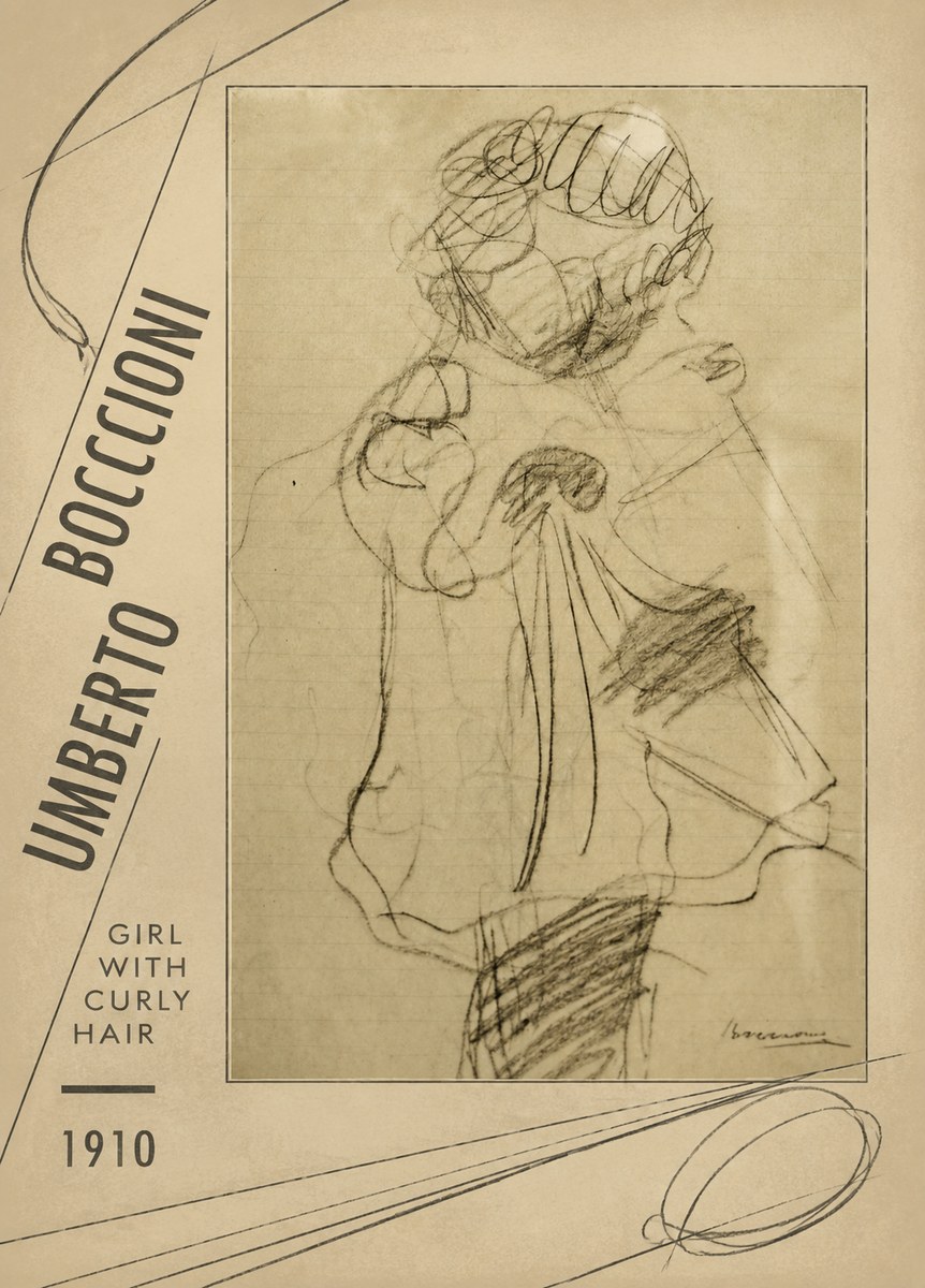Umberto Boccioni Girl with Curly Hair No2 - Poster