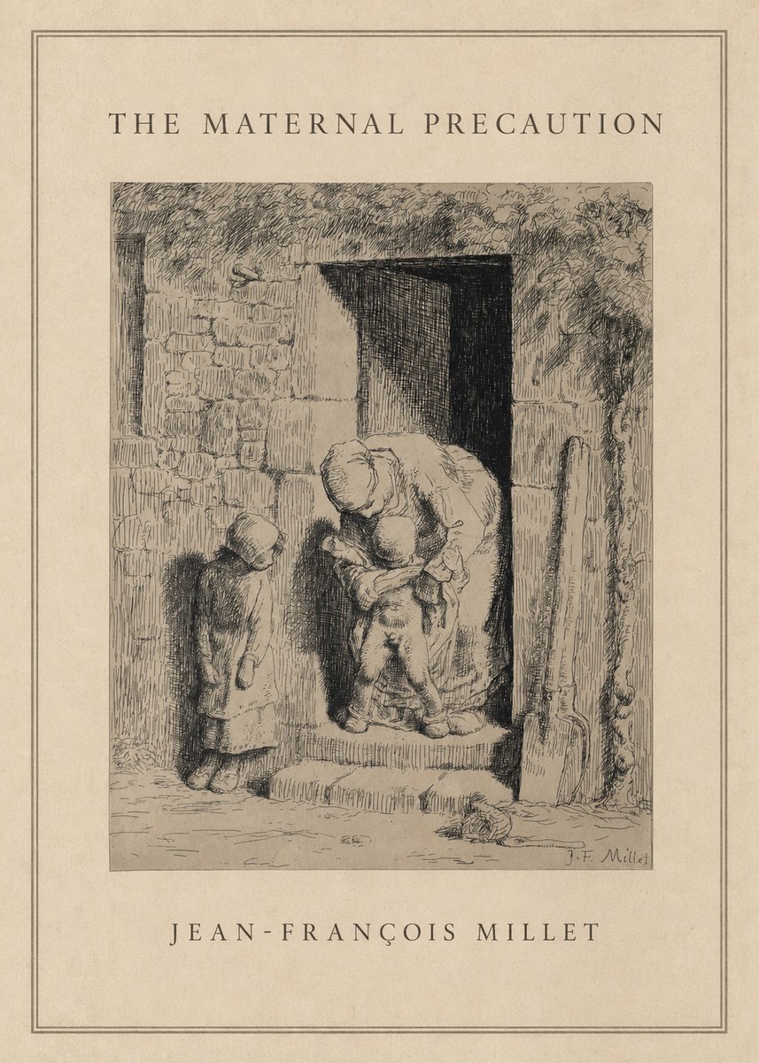 Jean-François Millet The Maternal Precaution No1 - Poster