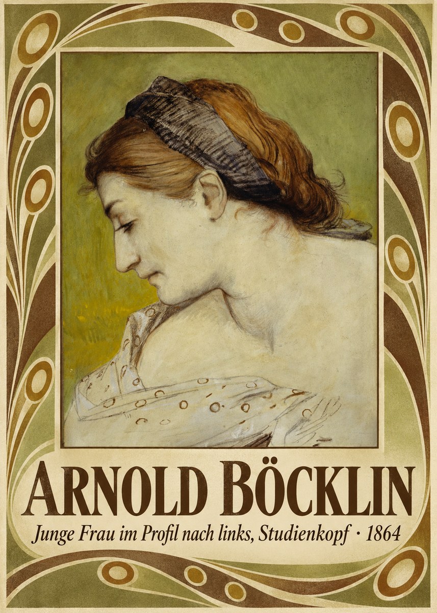 Arnold Böcklin Junge Frau Im Profil Nach Links, Studienkopf No5 - Poster