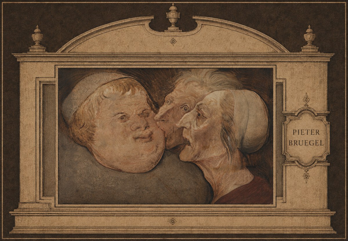 Pieter Bruegel Three Grotesque Heads No6 - Poster