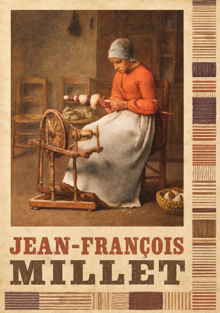 Jean-François Millet Woman Spinning No6 - Poster