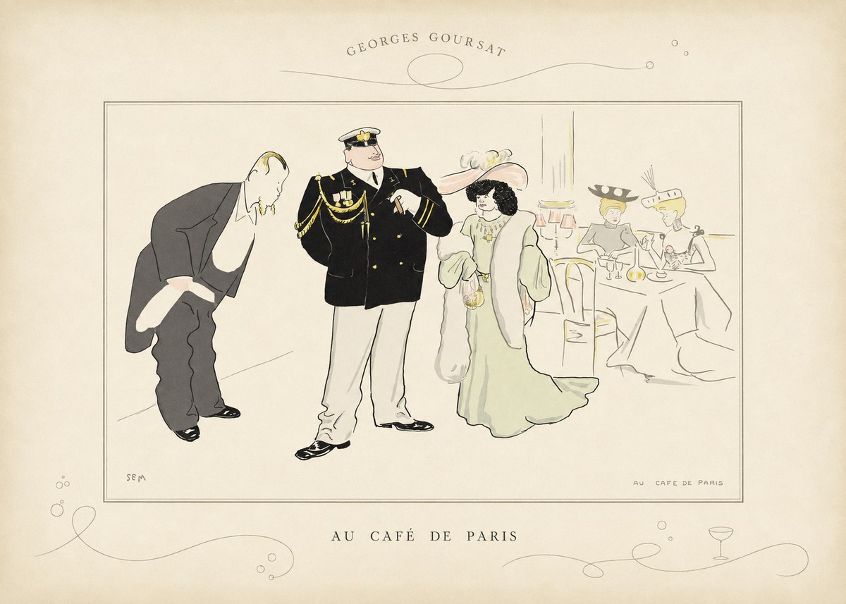 Georges Goursat Au Café De Paris No3 - Poster