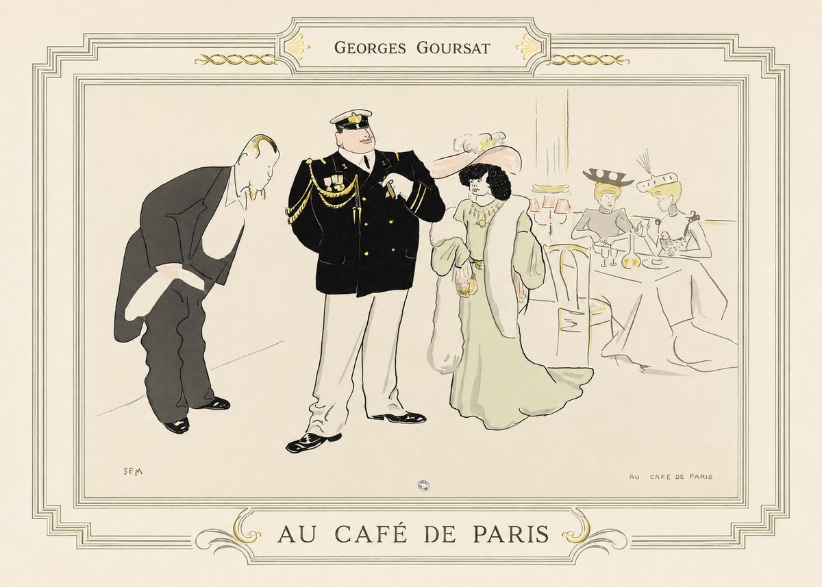 Georges Goursat Au Café De Paris No6 - Poster