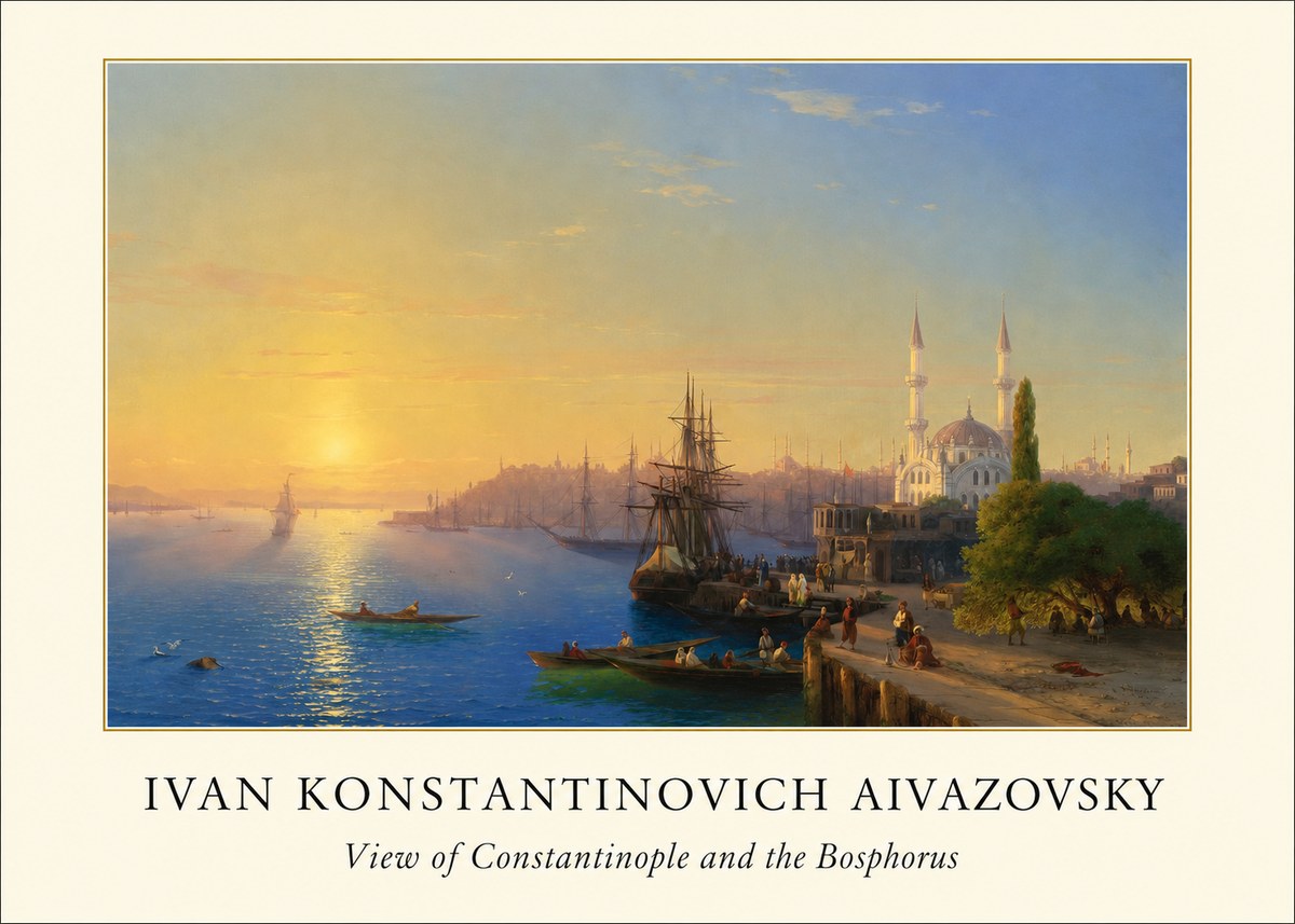 Ivan Konstantinovich Aivazovsky View of Constantinople and the Bosphorus No4 - Poster