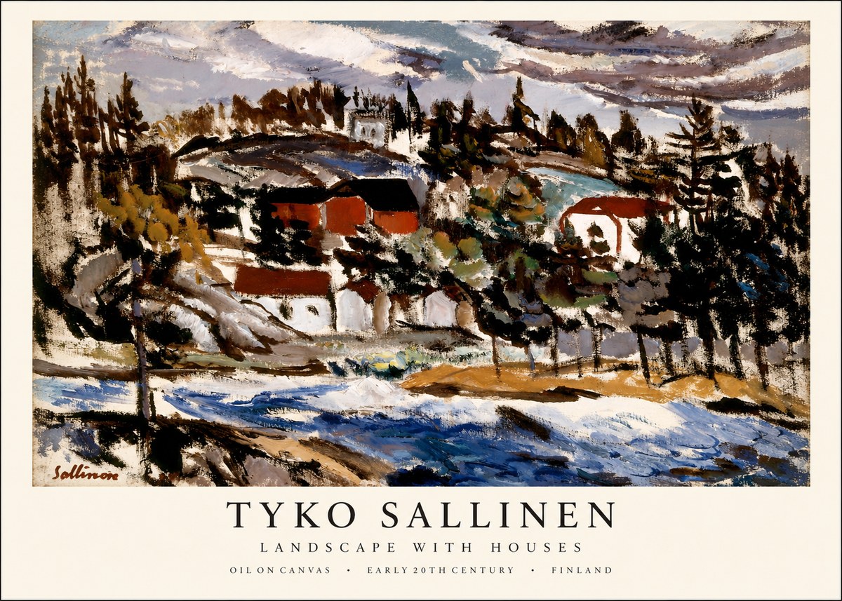 Tyko Sallinen Landscape with Houses No1 - Poster