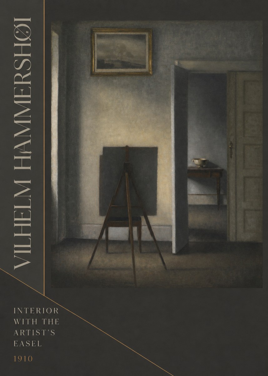 Vilhelm Hammershøi Interior with the Artist's Easel II No6 - Poster