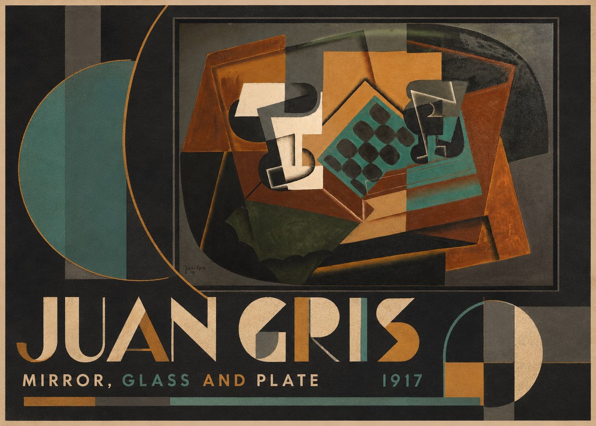 Juan Gris Mirror, Glass and Plate No5 - Poster