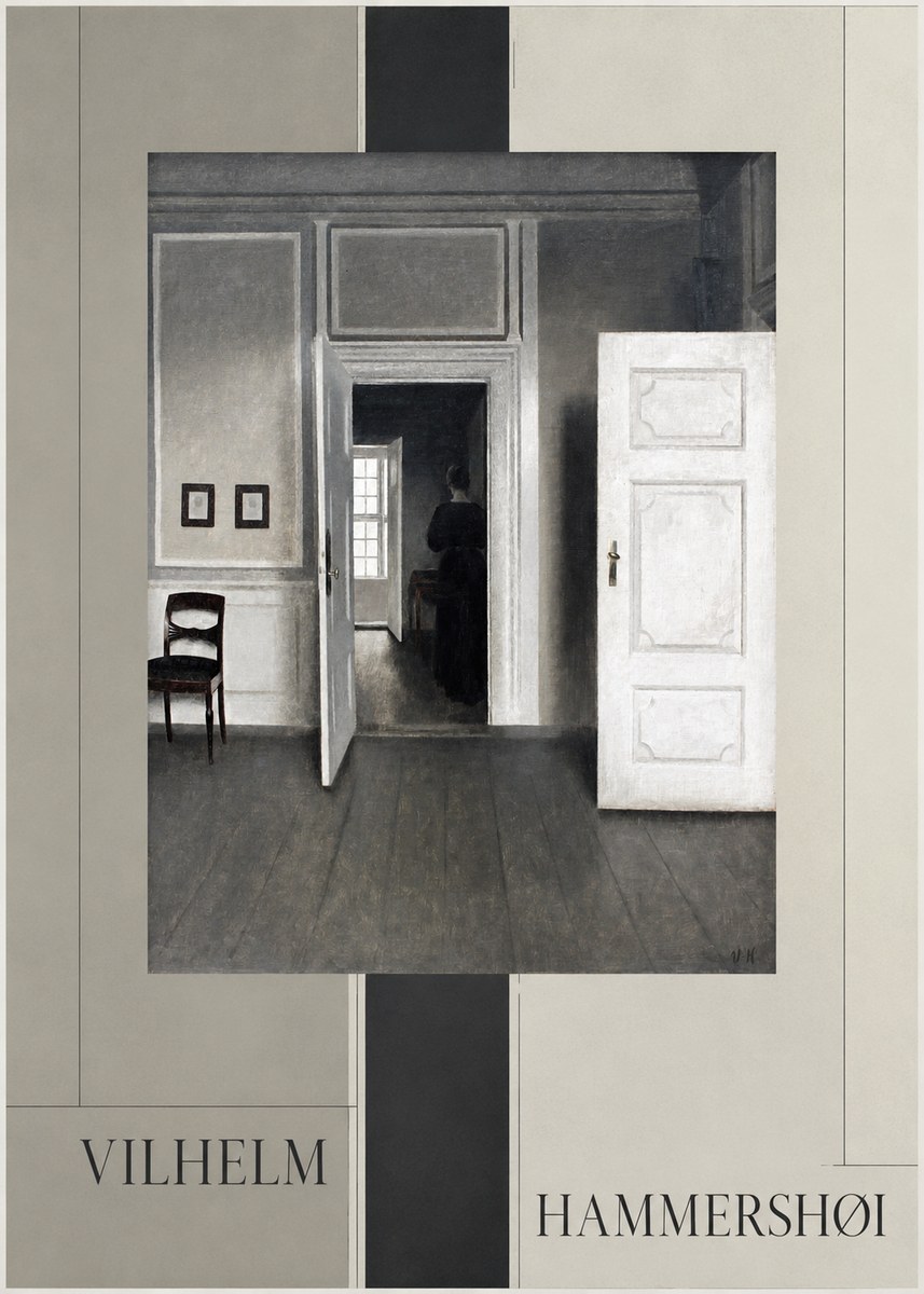 Vilhelm Hammershøi Interior with a Woman Seen from Behind No4 - Poster