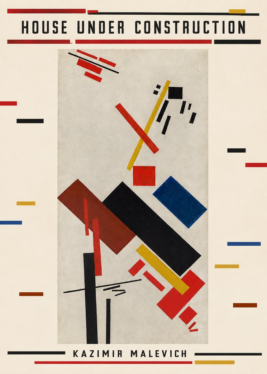 Kazimir Malevich House Under Construction No5 - Poster
