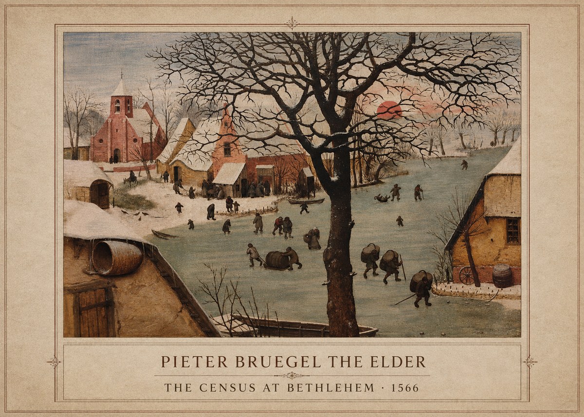 Pieter Bruegel The Census at Bethlehem V No1 - Poster