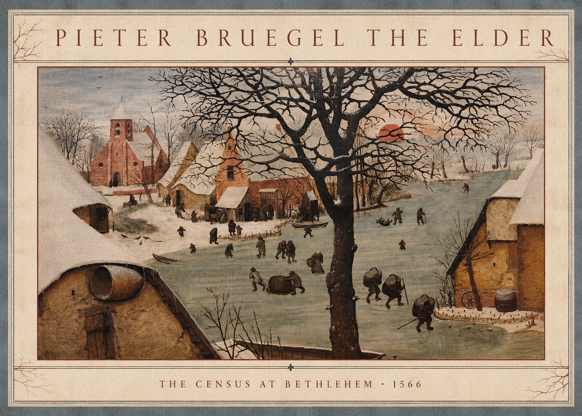 Pieter Bruegel The Census at Bethlehem V No3 - Poster