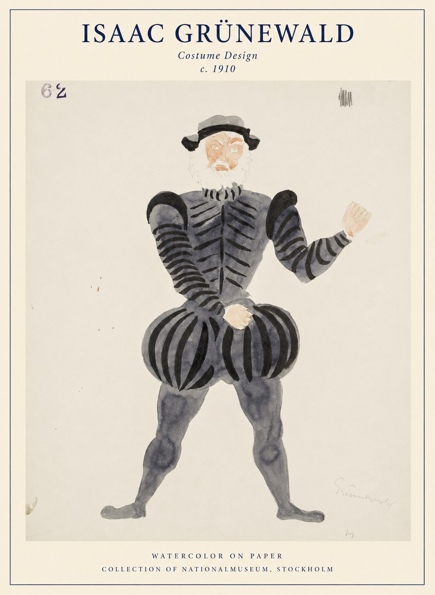 Isaac Grünewald Costume Design C. 1910 No1 - Poster