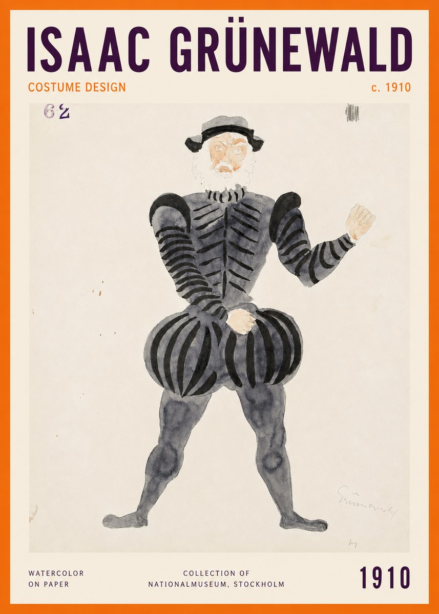 Isaac Grünewald Costume Design C. 1910 No2 - Poster