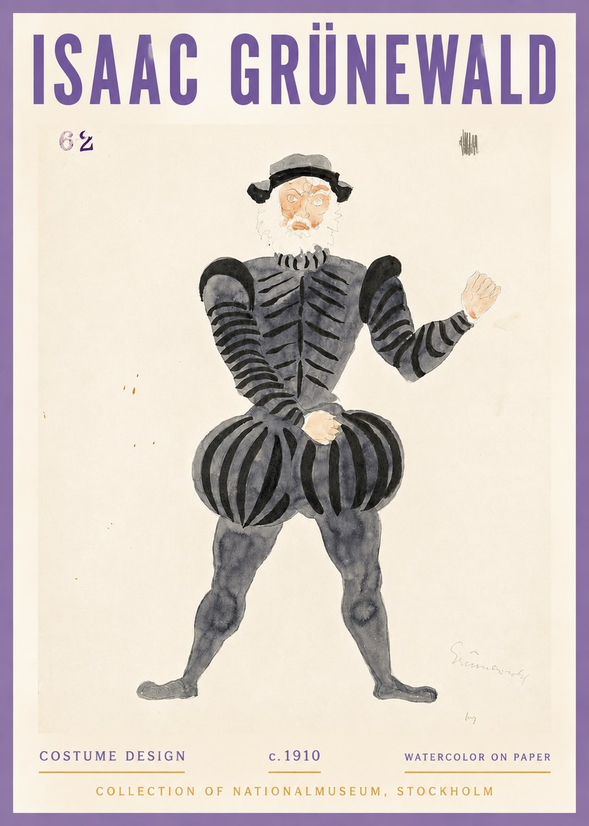 Isaac Grünewald Costume Design C. 1910 No4 - Poster