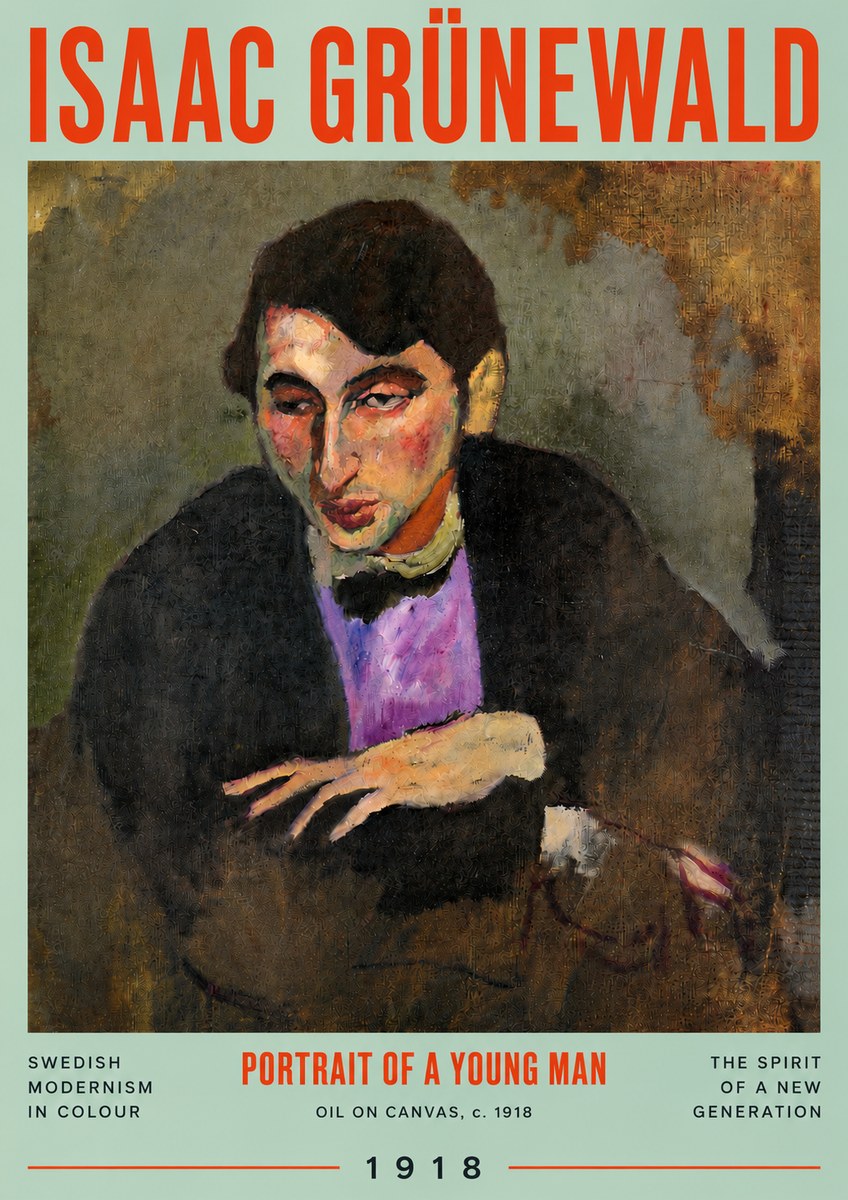 Isaac Grünewald Portrait of a Young Man No4 - Poster
