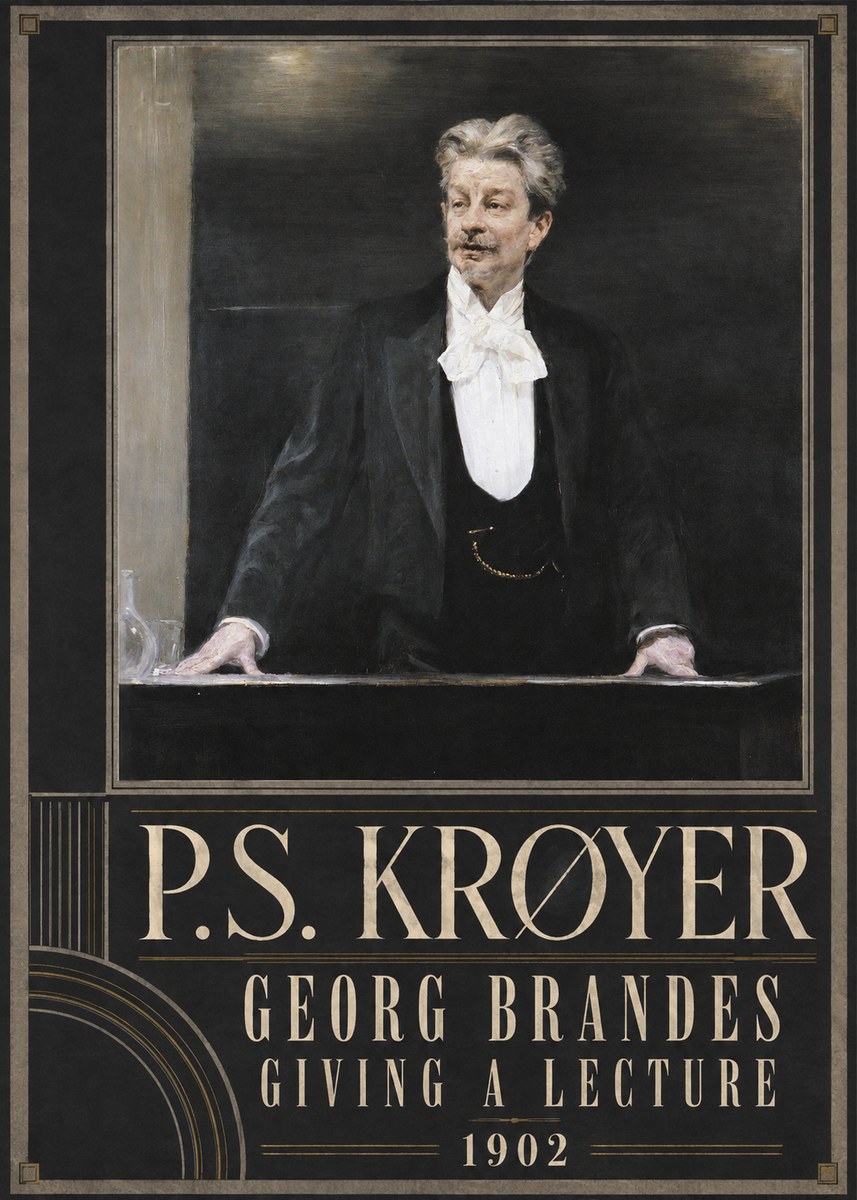 P.S. Krøyer Georg Brandes Giving a Lecture No3 - Poster