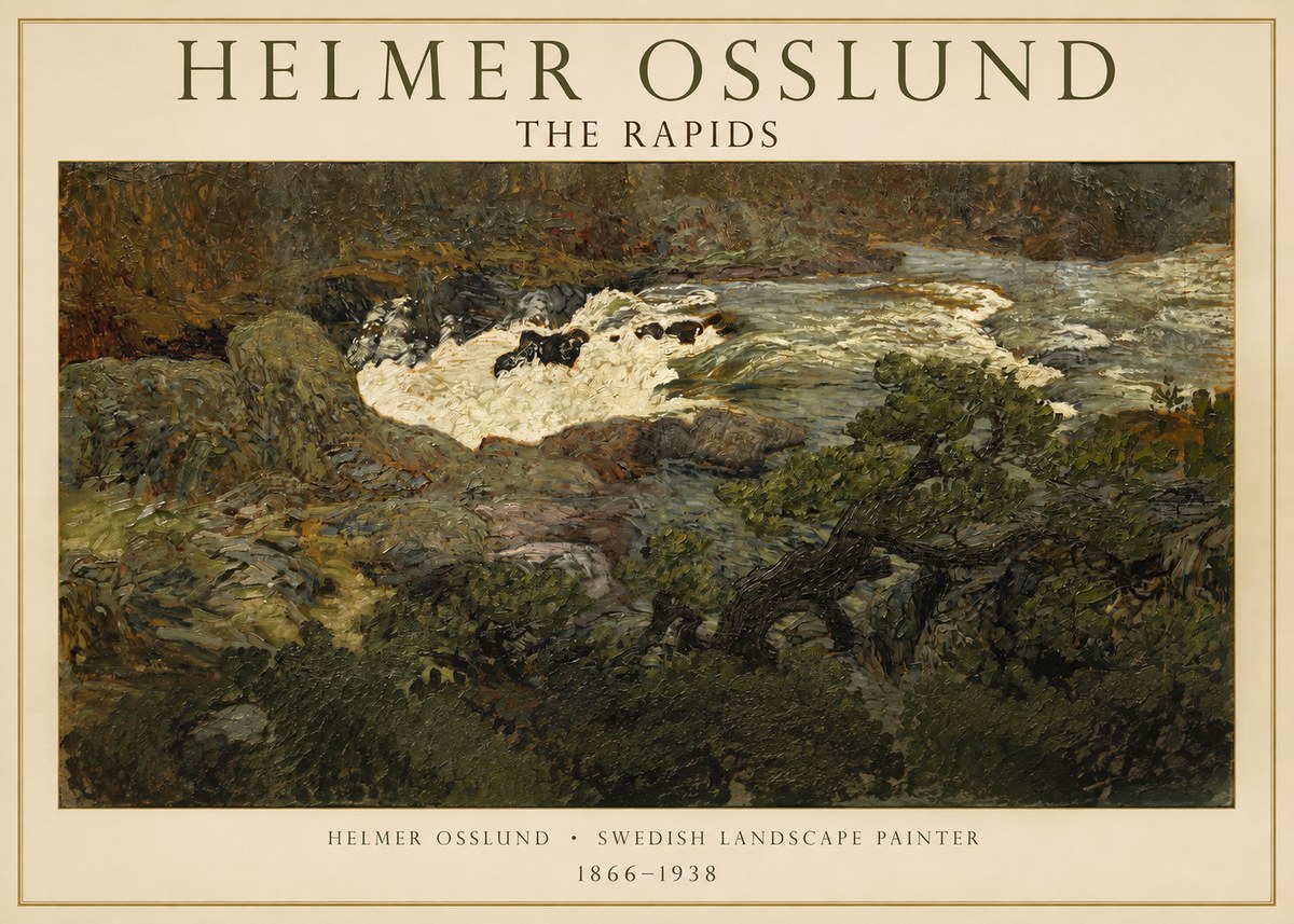Helmer Osslund The Rapids No1 - Poster