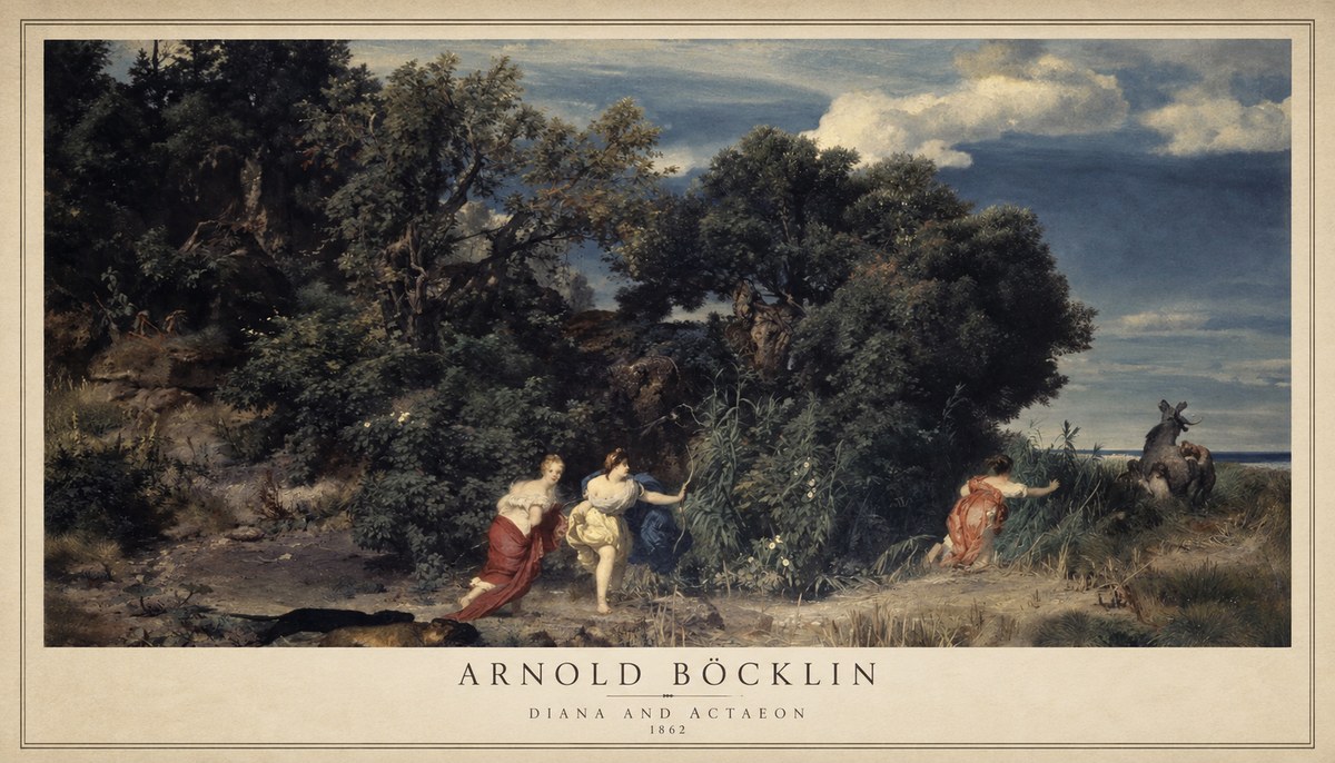 Arnold Böcklin Dianas Jagd No3 - Poster