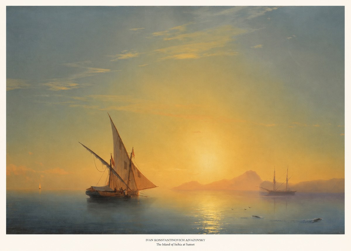 Ivan Konstantinovich Aivazovsky The Island of Ischia at Sunset No6 - Poster