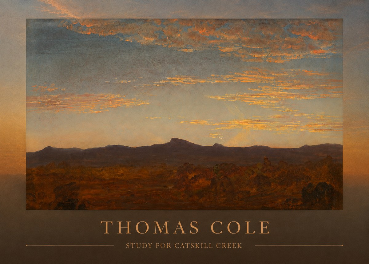 Thomas Cole Study for Catskill Creek II No3 - Poster