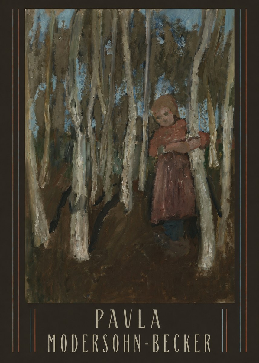 Paula Modersohn-Becker Girl in a Birch Forest No5 - Poster