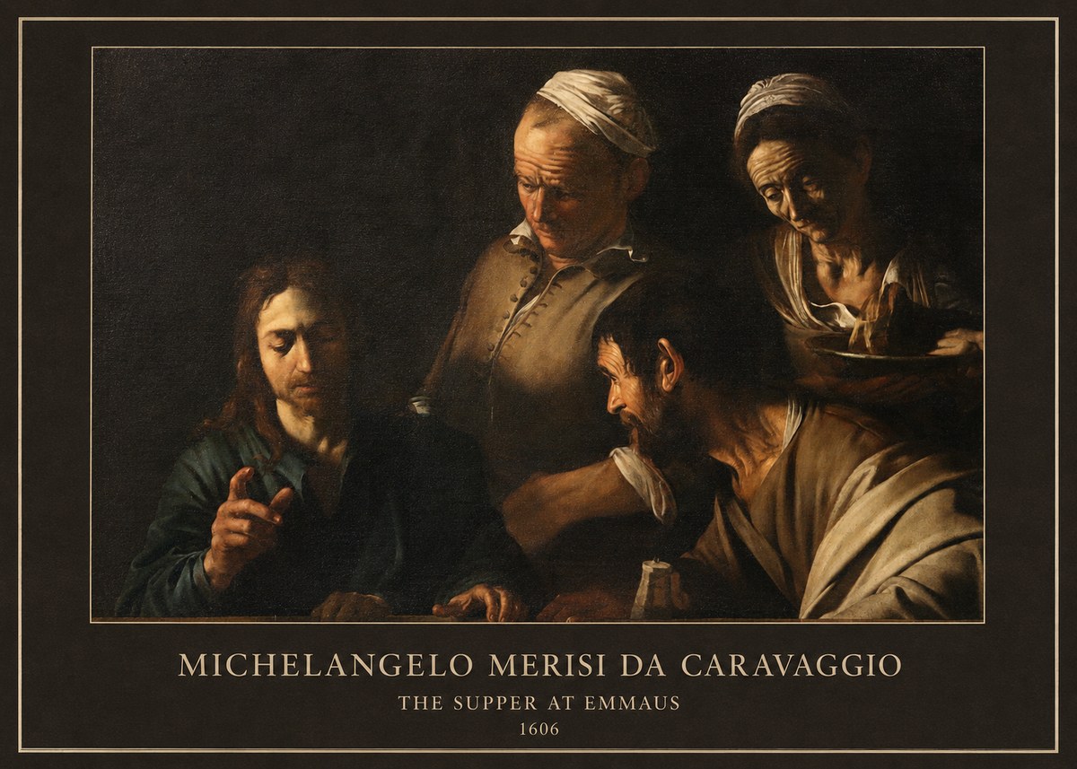 Michelangelo Merisi da Caravaggio The Supper at Emmaus I No4 - Poster
