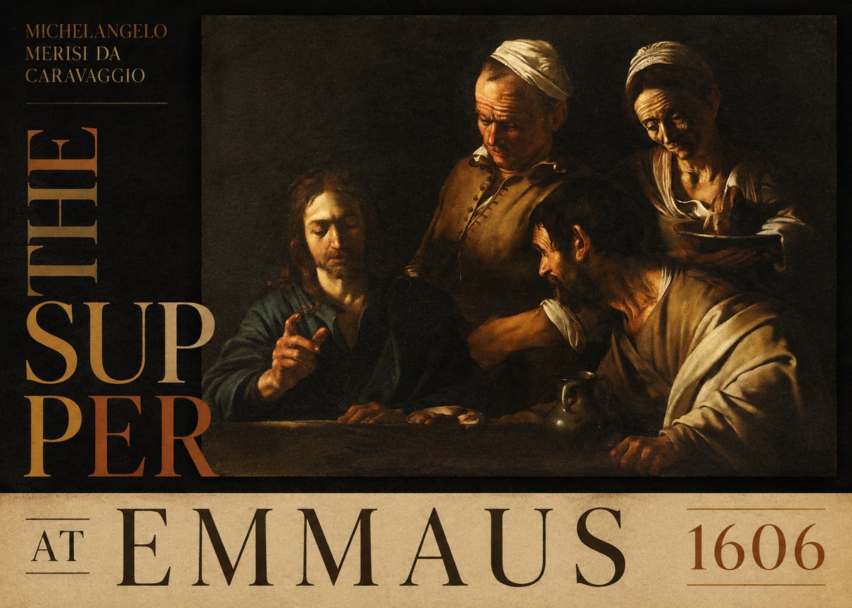 Michelangelo Merisi da Caravaggio The Supper at Emmaus I No5 - Poster