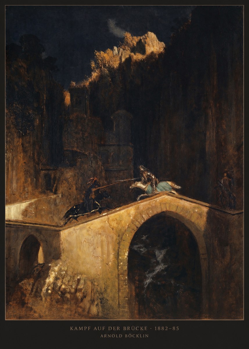 Arnold Böcklin Kampf Auf Der Brücke No2 - Poster